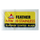 50 Feather New Hi-Stainless DE Blade, 5 Packs of 10 (50 Blades)-Feather-ItalianBarber