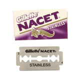 10 Gillette Nacet Stainless Double Edge Razor Blades-Gillette-ItalianBarber