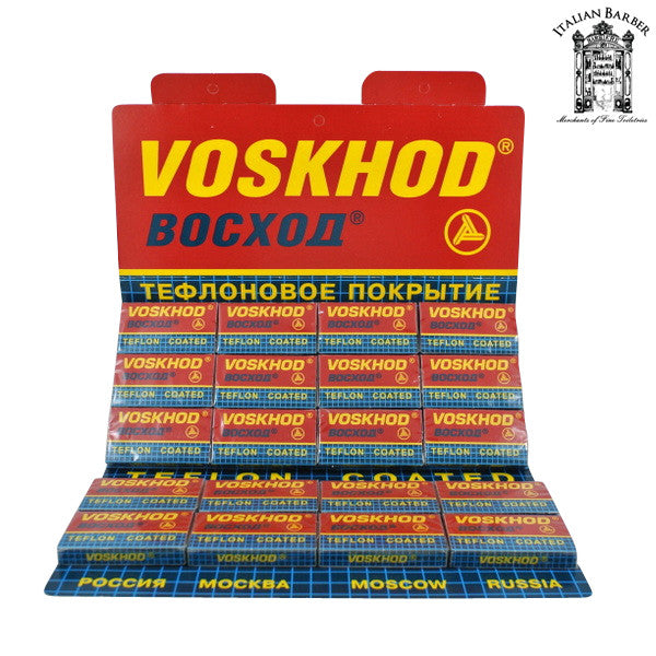 100 Voskhod Teflon Coated DE Blades, 20 packs of 5 (100 blades)-Voskhod-ItalianBarber