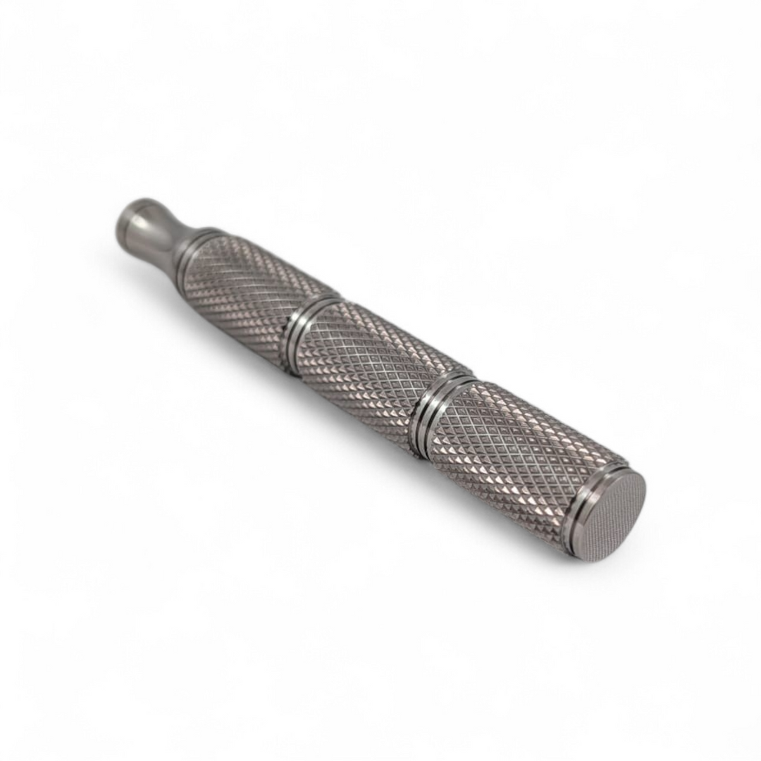 (HANDLE ONLY) RazoRock Super Knurl Handle - Titanium-RazoRock-ItalianBarber