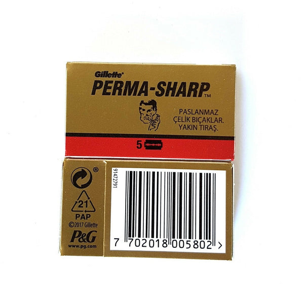 5 Perma Sharp Stainless Double Edge Blades, 1 pack of 5 blades-Gillette-ItalianBarber