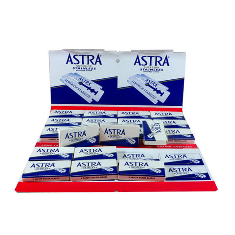 (Blue Pack) 100 Astra Superior Stainless Double Edge Razor Blades - Blue Pack-Astra Blades-ItalianBarber