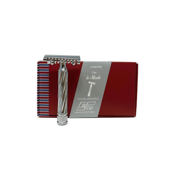 Fatip Lo Storto Slant Double Edge Safety Razor - Chrome Open Comb 42138-Fatip-ItalianBarber