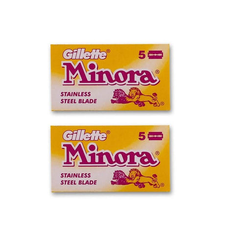 10 Gillette Minora Stainless Steel Double Edge Razor Blades-Gillette-ItalianBarber