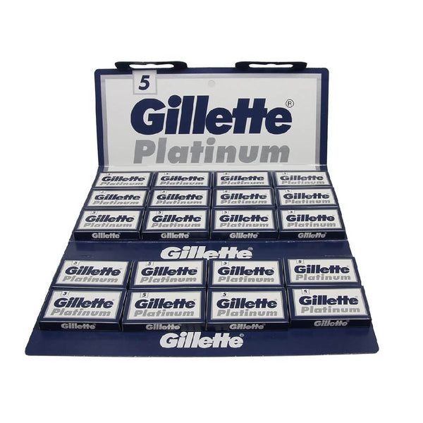 100 Gillette Platinum Double Edge Blades, 20 packs of 5(100 blades)-Gillette-ItalianBarber
