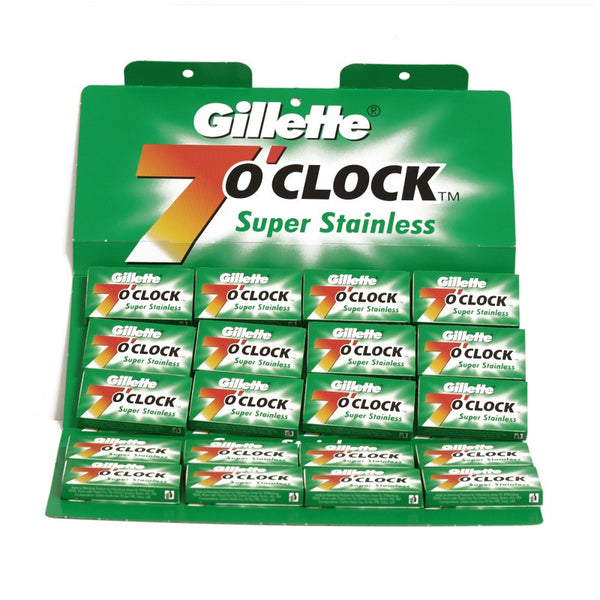 100 Gillette 7 O'Clock Super Stainless Double Edge Blades (Green Pack)-Gillette-ItalianBarber