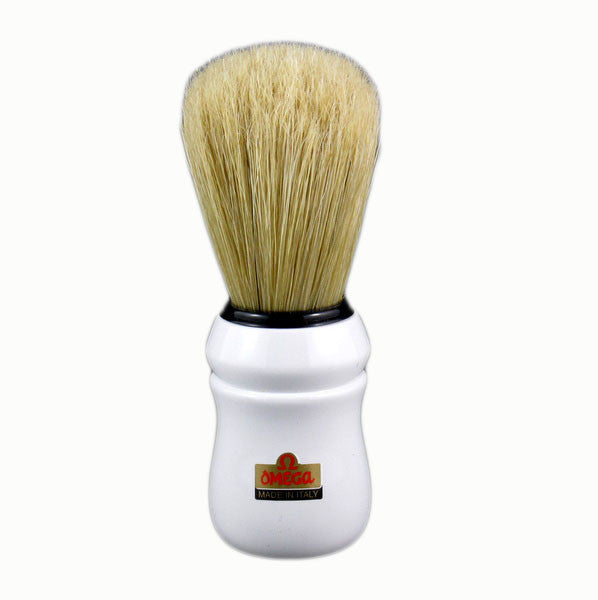 Omega 10049 - 100% Boar Bristle Shaving Brush - WHITE-Omega-ItalianBarber
