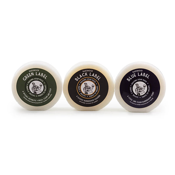 RazoRock "What the Puck?!" Shaving Soap - Variety 3 Pack - Green-Black-Blue-RazoRock-ItalianBarber