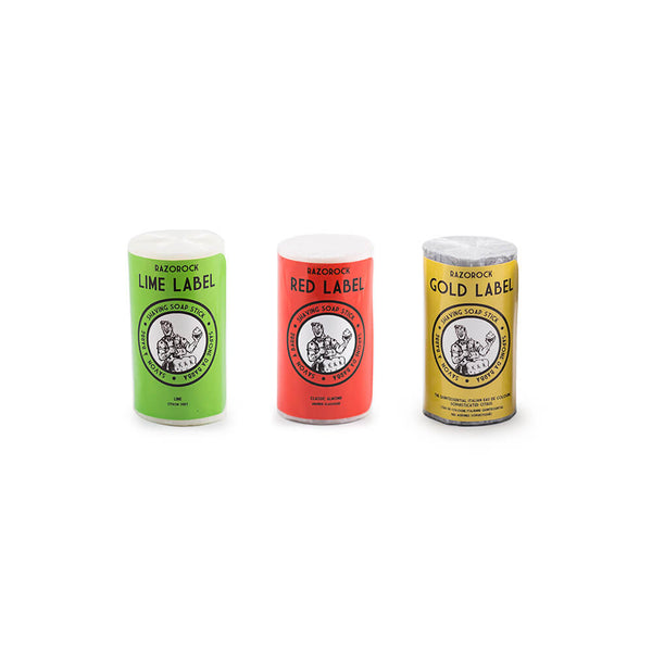 RazoRock Shaving Soap Stick - Variety 3 Pack - Gold-Lime-Red-RazoRock-ItalianBarber