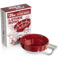 Fine Stoneware Lather Bowl - Red/White-Fine Accoutrements-ItalianBarber