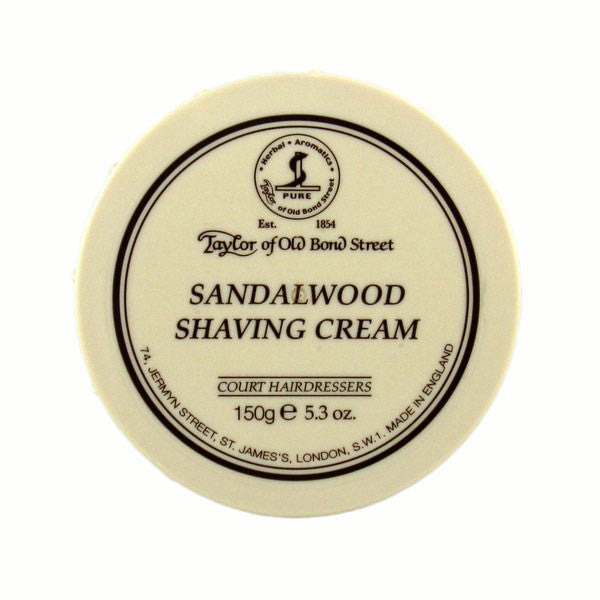 Taylor of Old Bond Street Shaving Cream Bowl, Sandalwood 150g-Taylor of Old Bond Street-ItalianBarber