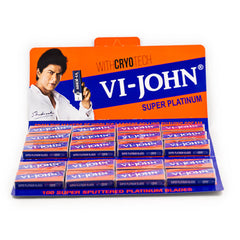 100 Vi-John Super Platinum Coated Stainless DE Blades, 20 packs of 5-Vi John-ItalianBarber